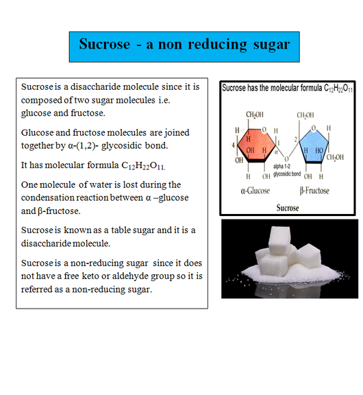 Sucrose - a non reducing sugar