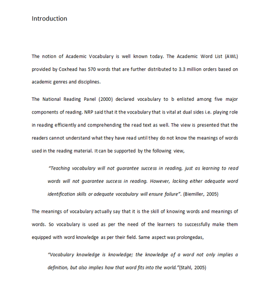 Role of Academic Word List in understanding Academic Language Learning
