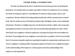 The impact of L&D on Regulatory Compliance within Investment Banking - A Study on Barclays Bank