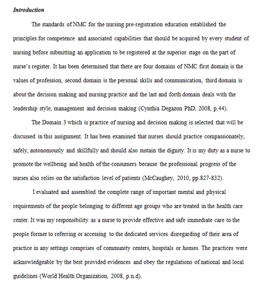 Standards for pre-registration nursing education (NMC, 2010)
