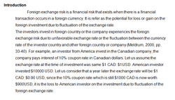 Foreign Exchange Rate Risk