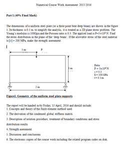 Numerical Course Work Assessment 2015/2016