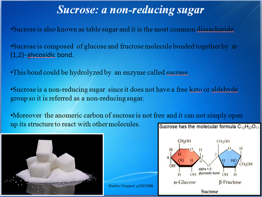 Sucrose: a non-reducing sugar