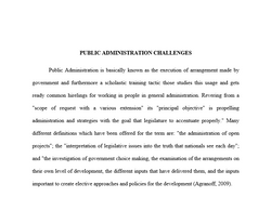 Public Administration Challenges