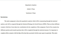 Quantitative Analysis, 3000 Words, Regression Analysis through SPSS~
