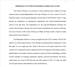 DEMOCRACY IN UNION OF EUROPE IS GOOD AS IT CAN BE