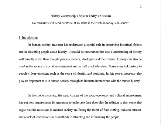 History Curatorship’s Role in Today’s Museum